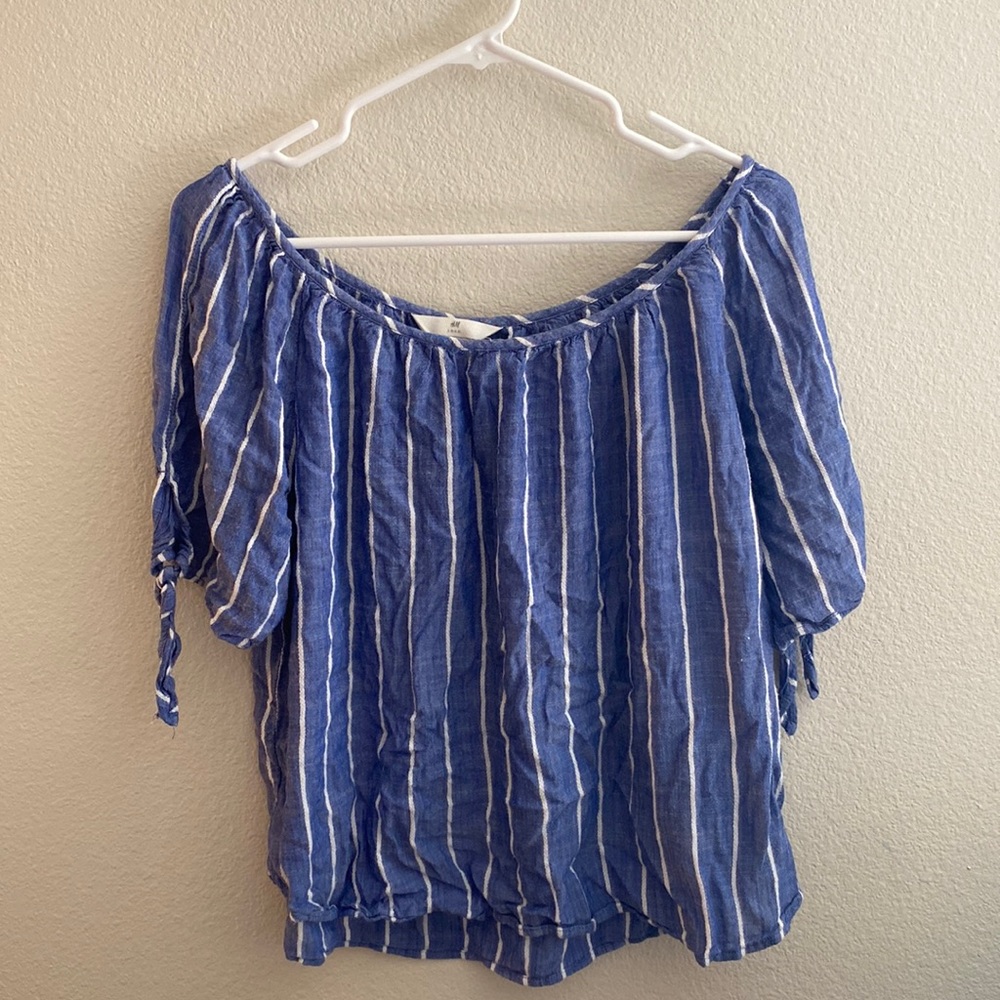 H&M Off Shoulder Striped Top